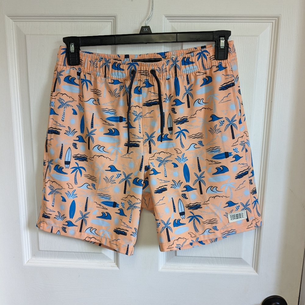 O'Neill Men's Smash Up Volley Shorts Men's Small NWT peach color waves beach